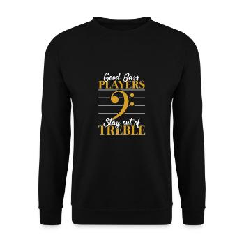 Bass Clef Clef Musician Gift - Unisex Sweatshirt - black - Front - Alina (178cm) & Michal (187cm)