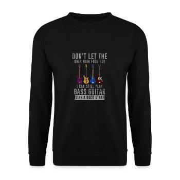 Musik Bass Gitarre Instrument Bassist Graue Haare - Unisex Pullover - Schwarz - Vorne - Alina (178cm) & Michal (187cm)