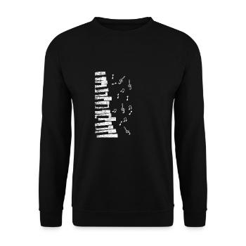 Piano Keyboard Piano Wing Keyboard Mus - Unisex Sweatshirt - black - Front - Alina (178cm) & Michal (187cm)