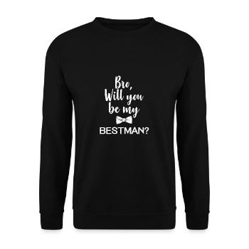 Brother of the Groom - Wedding Family Bro - Unisex Sweatshirt - black - Front - Alina (178cm) & Michal (187cm)