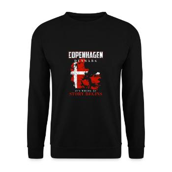 Copenhague Danemark - Sweat-shirt Unisexe - noir - Devant - Alina (178cm) & Michal (187cm)