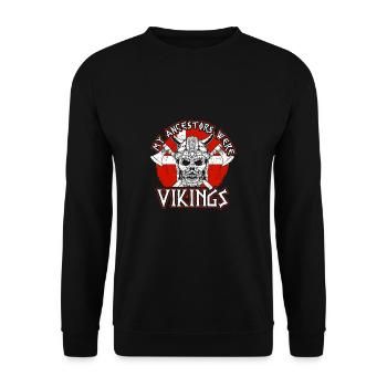 Meine Vorfahren Waren Wikinger Dänemark - Unisex Pullover - Schwarz - Vorne - Alina (178cm) & Michal (187cm)