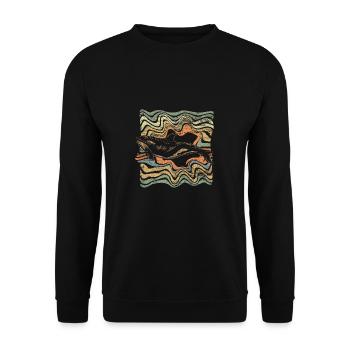 killer whale - Unisex Sweatshirt - black - Front - Alina (178cm) & Michal (187cm)