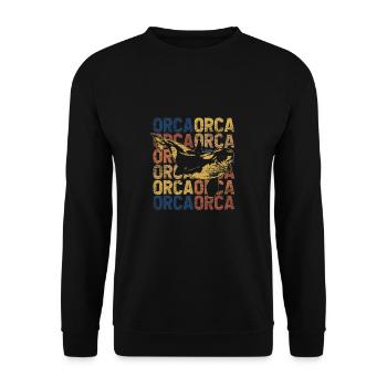 killer whale - Unisex Sweatshirt - black - Front - Alina (178cm) & Michal (187cm)