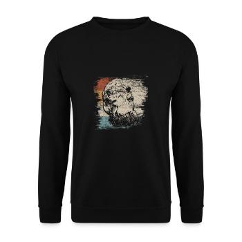 Nilpferd - Unisex Pullover - Schwarz - Vorne - Alina (178cm) & Michal (187cm)