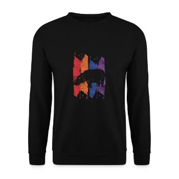 hippopotamus - Unisex Sweatshirt - black - Front - Alina (178cm) & Michal (187cm)