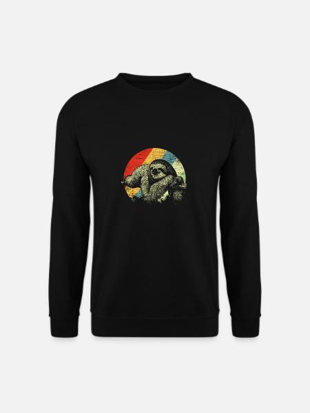 Faultier Tier Schlafen Müdigkeit Faulenzen - Unisex Pullover - Schwarz