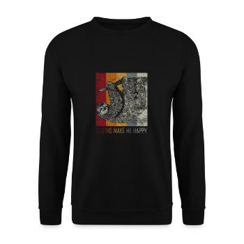 sloth - Unisex Sweatshirt - black - Front - Alina (178cm) & Michal (187cm)
