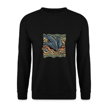 Delphin - Unisex Pullover - Schwarz - Vorne - Alina (178cm) & Michal (187cm)