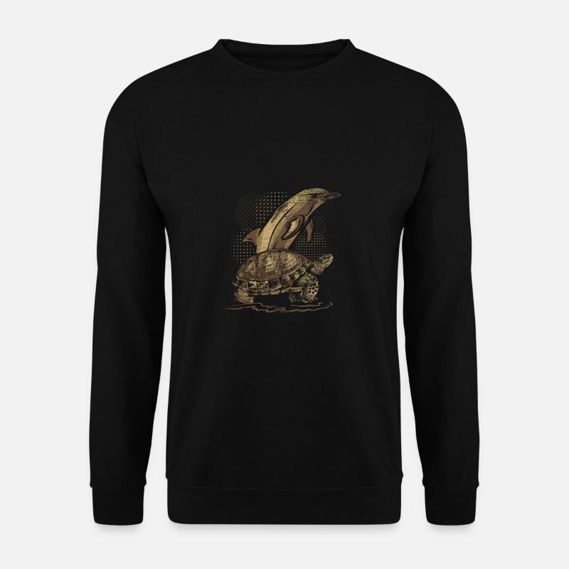 Turtle and dolphin - Unisex Sweatshirt - black