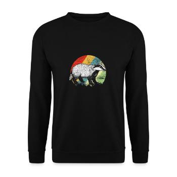 blaireau - Sweat-shirt Unisexe - noir - Devant - Alina (178cm) & Michal (187cm)