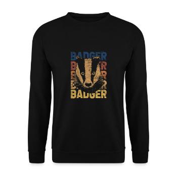 Dachs - Unisex Pullover - Schwarz - Vorne - Alina (178cm) & Michal (187cm)