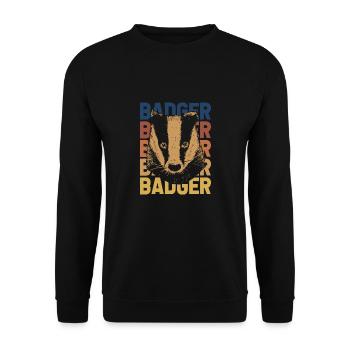 Dachs Marder Familie Tier Geschenk Wald - Unisex Pullover - Schwarz - Vorne - Alina (178cm) & Michal (187cm)