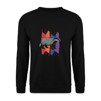 Dachs - Unisex Pullover - Schwarz - Vorne - Alina (178cm) & Michal (187cm)