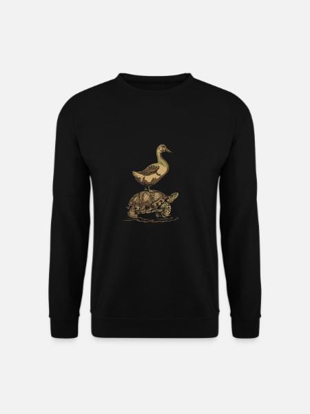 Goose is riding turtle - Unisex Sweatshirt - black