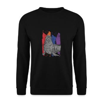 Phoque - Sweat-shirt Unisexe - noir - Devant - Alina (178cm) & Michal (187cm)