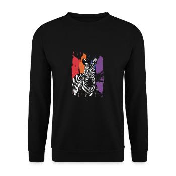 Zebra - Unisex Pullover - Schwarz - Vorne - Alina (178cm) & Michal (187cm)