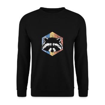 racoon - Unisex Sweatshirt - black - Front - Alina (178cm) & Michal (187cm)