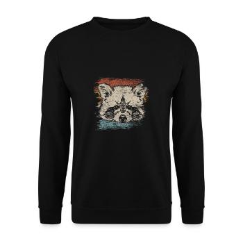 racoon - Unisex Sweatshirt - black - Front - Alina (178cm) & Michal (187cm)
