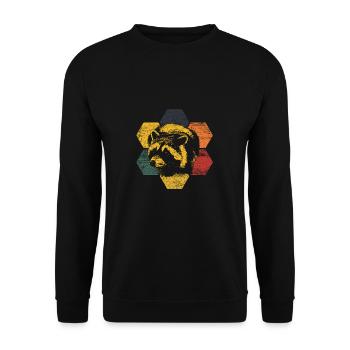 racoon - Unisex Sweatshirt - black - Front - Alina (178cm) & Michal (187cm)