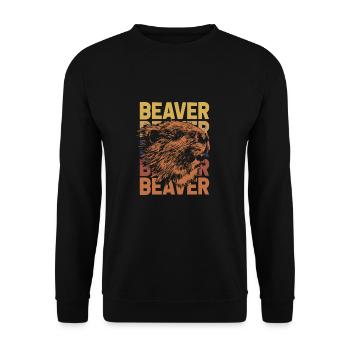 Biber - Unisex Pullover - Schwarz - Vorne - Alina (178cm) & Michal (187cm)