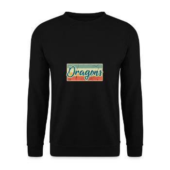Drache Mythologie Märchen Fabelwesen Geschenk - Unisex Pullover - Schwarz - Vorne - Alina (178cm) & Michal (187cm)