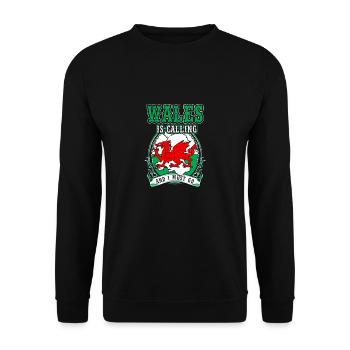 Wales - Unisex Pullover - Schwarz - Vorne - Alina (178cm) & Michal (187cm)