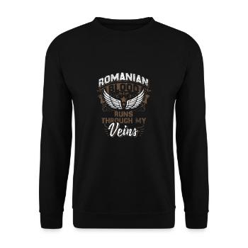 Romania - Unisex Sweatshirt - black - Front - Alina (178cm) & Michal (187cm)