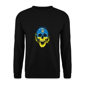 Ukraine Kiev Maidan country gift nation skull - Unisex Sweatshirt - black - Front - Alina (178cm) & Michal (187cm)
