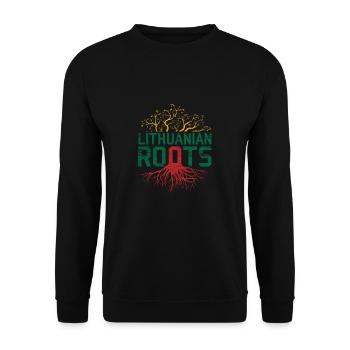 Litauen Wurzeln - Unisex Pullover - Schwarz - Vorne - Alina (178cm) & Michal (187cm)