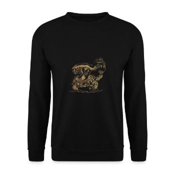 Skunk and turtle - Unisex Sweatshirt - black - Front - Alina (178cm) & Michal (187cm)