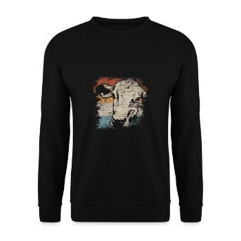 Kuh Landwirt Kühe Bauer Bauernhof Geschenk - Unisex Pullover - Schwarz - Vorne - Alina (178cm) & Michal (187cm)