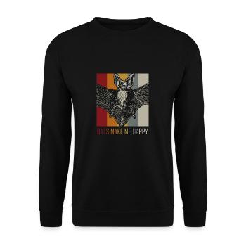 Fledermaus Lieblingstier - Unisex Pullover - Schwarz - Vorne - Alina (178cm) & Michal (187cm)