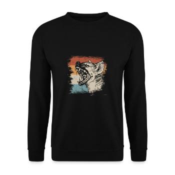 hyène - Sweat-shirt Unisexe - noir - Devant - Alina (178cm) & Michal (187cm)