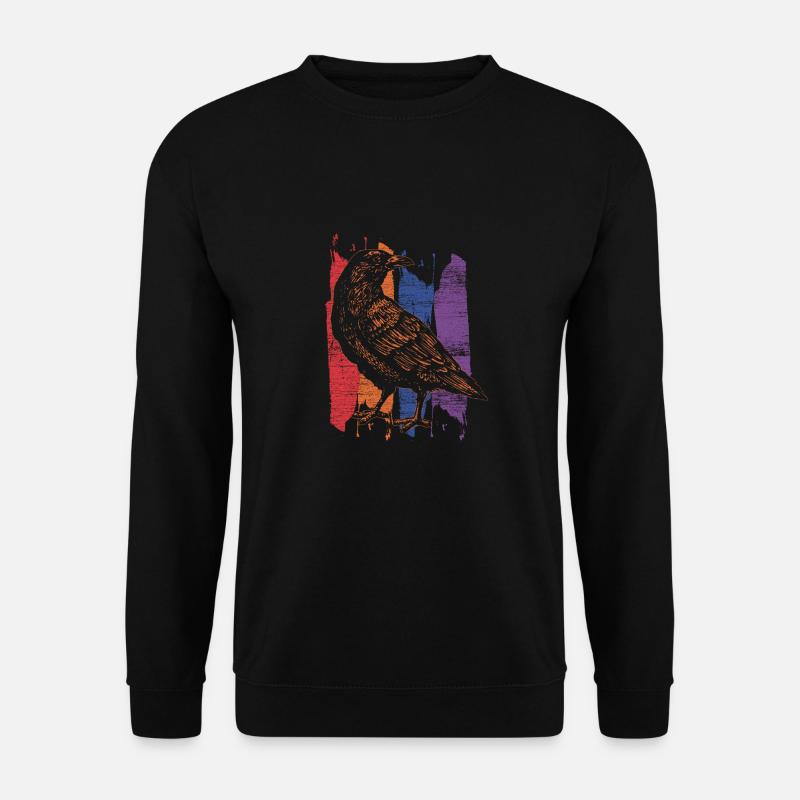 Krähe retro - Unisex Pullover - Schwarz