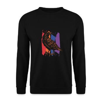Raven crow bird - Unisex Sweatshirt - black - Front - Alina (178cm) & Michal (187cm)