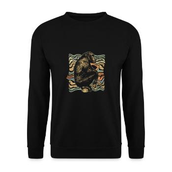 singe - Sweat-shirt Unisexe - noir - Devant - Alina (178cm) & Michal (187cm)