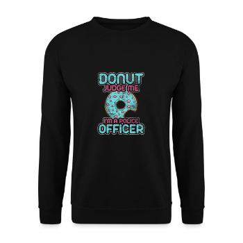 Police Donat Policier Cadeau Police Policier - Sweat-shirt Unisexe - noir - Devant - Alina (178cm) & Michal (187cm)