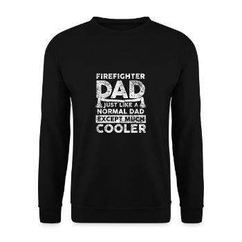 Firefighter Dad Daddy Fire Department - Unisex Sweatshirt - black - Front - Alina (178cm) & Michal (187cm)