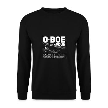 Oboe wind instrument - Unisex Sweatshirt - black - Front - Alina (178cm) & Michal (187cm)