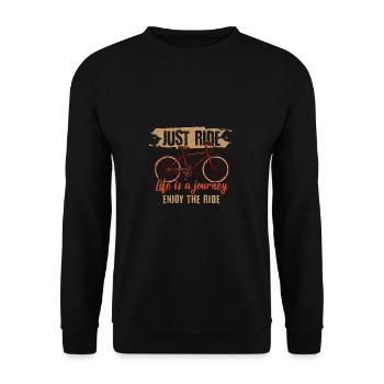 Abenteuer Rad Radler - Unisex Pullover - Schwarz - Vorne - Alina (178cm) & Michal (187cm)