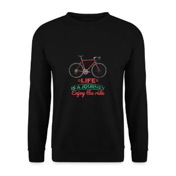 Fahrrad Radler Ausaduer - Unisex Pullover - Schwarz - Vorne - Alina (178cm) & Michal (187cm)