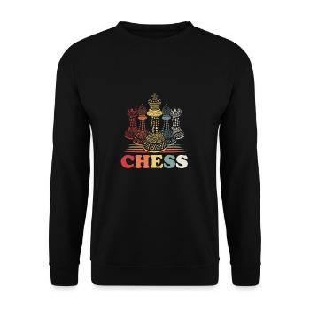 chess - Unisex Sweatshirt - black - Front - Alina (178cm) & Michal (187cm)