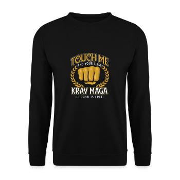 Krava Maga lessons - Unisex Sweatshirt - black - Front - Alina (178cm) & Michal (187cm)