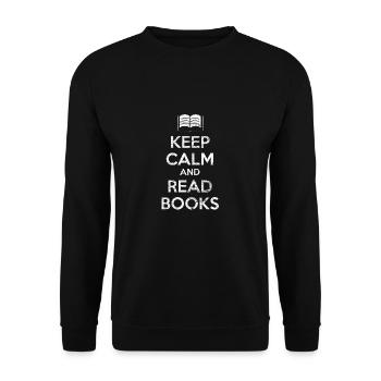 Read books book gift bookshelf - Unisex Sweatshirt - black - Front - Alina (178cm) & Michal (187cm)