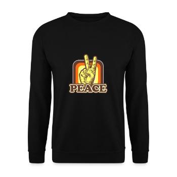 Peacezeichen - Unisex Pullover - Schwarz - Vorne - Alina (178cm) & Michal (187cm)