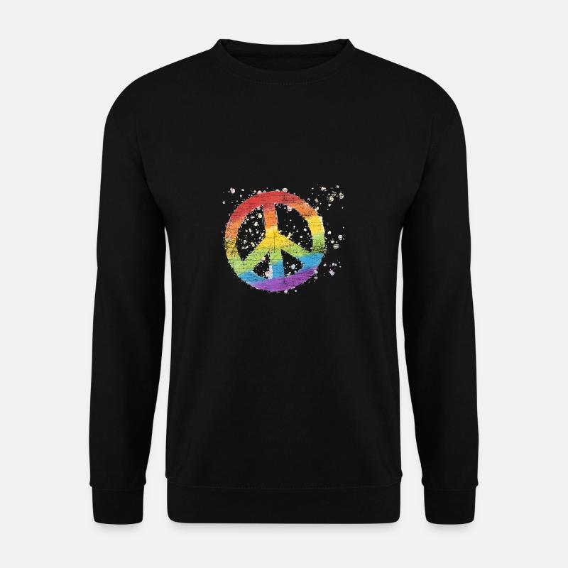 Peacezeichen Frieden Globalisierung Geschenk - Unisex Pullover - Schwarz