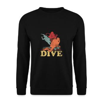 Diving Divers Water Sports Scuba Dive - Unisex Sweatshirt - black - Front - Alina (178cm) & Michal (187cm)