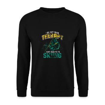 Skiing therapy winter sports snow gift - Unisex Sweatshirt - black - Front - Alina (178cm) & Michal (187cm)
