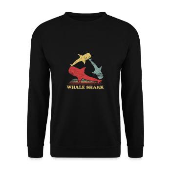 Requin-baleine rétro - Sweat-shirt Unisexe - noir - Devant - Alina (178cm) & Michal (187cm)